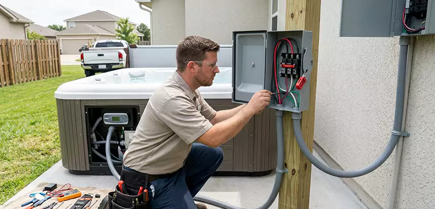Outdoor Hot Tub Electrical Installation in Opelika